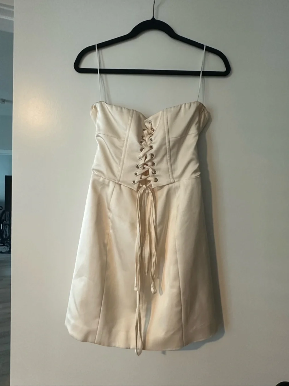 Reformation Strapless Cream Mini Dress - Picture 3 of 4